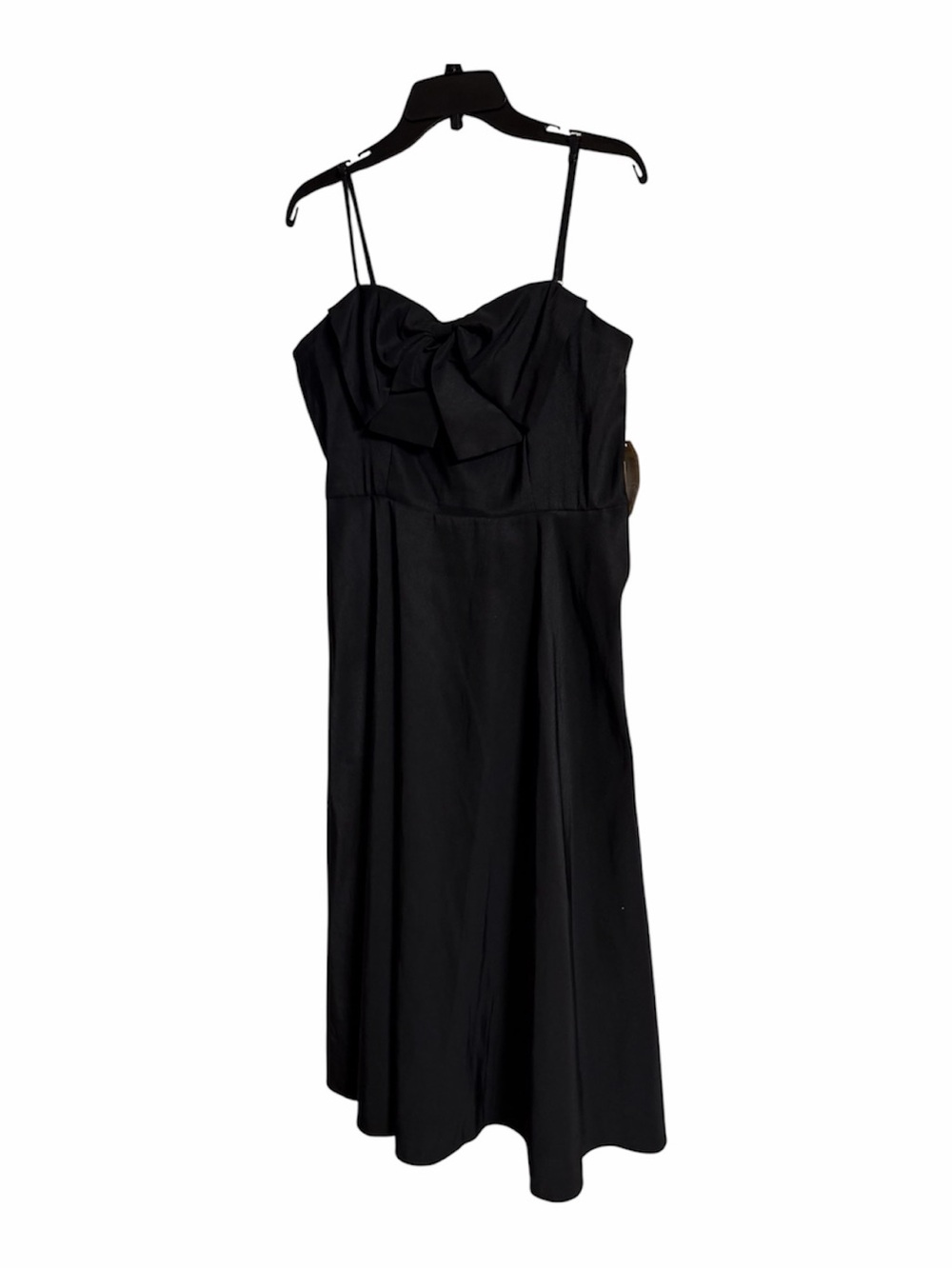 A new day Black Midi Dress with Bow Bust and Spaghetti Straps Size 10